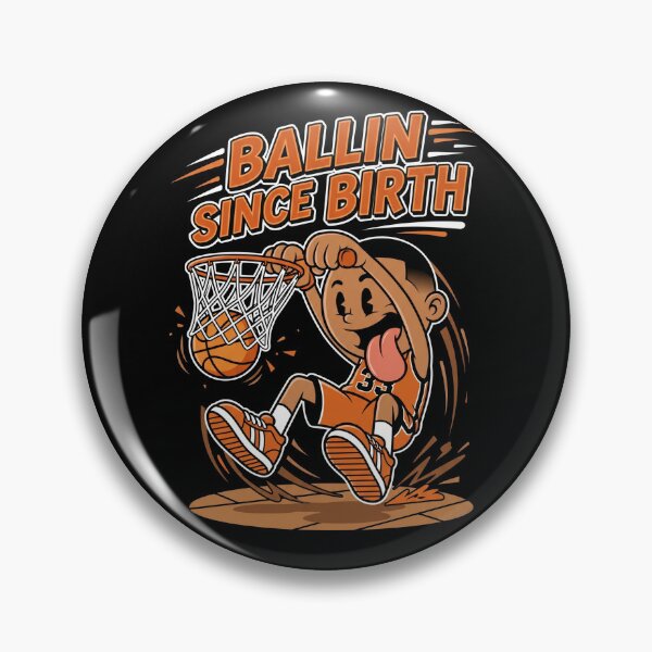Item preview, Funny Kids Basketball Ballin Since Birth Cartoon Gift designed and sold by TeNovaStudio.