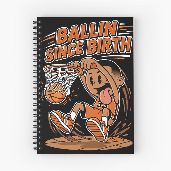 Item preview, Funny Kids Basketball Ballin Since Birth Cartoon Gift designed and sold by TeNovaStudio.