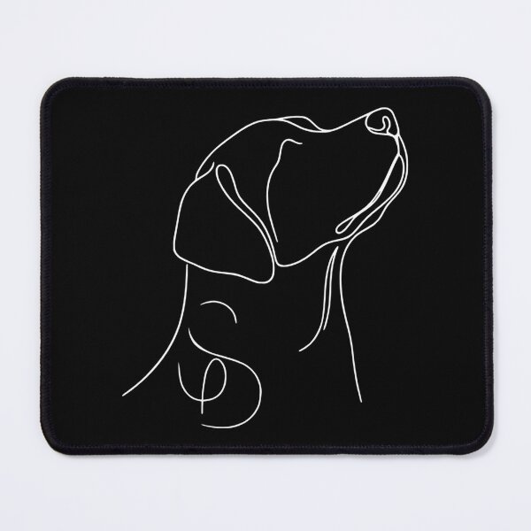 Item preview, Minimalist White Line Dog - Dark Edition designed and sold by Shifer Design.