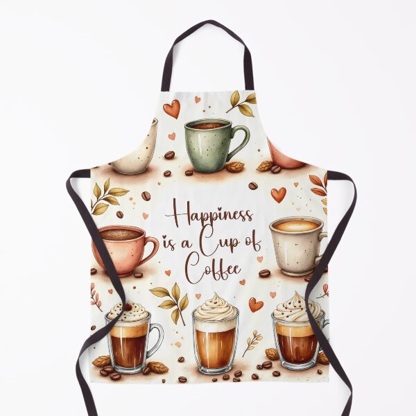 Item preview, Happiness Is a Cup of Coffee Cute Watercolor Coffee Illustration designed and sold by Lunidama.