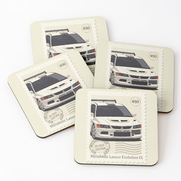 Item preview, Mitsubishi Lancer Evolution IX JDM Rally Legend Vintage Stamp Art designed and sold by Motorline44.