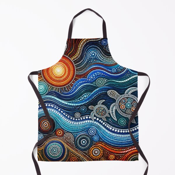 Item preview, Aboriginal Inspired Dot Art - With Sun Waves and Turtles designed and sold by GrinGalore.