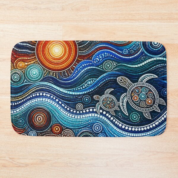 Item preview, Aboriginal Inspired Dot Art - With Sun Waves and Turtles designed and sold by GrinGalore.