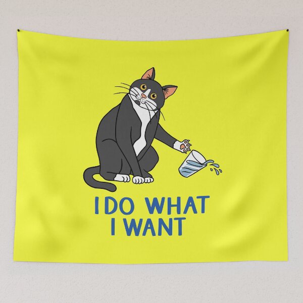 Item preview, I Do What I Want - Classic Unapologetically Stubborn Cat designed and sold by ZERO-MIND.
