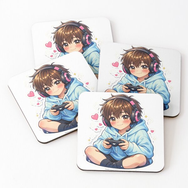 Item preview, Cute Gamer Boy Kawaii Anime Sticker – Cozy Pastel Gaming Aesthetic designed and sold by Sidra digital art 8277237.