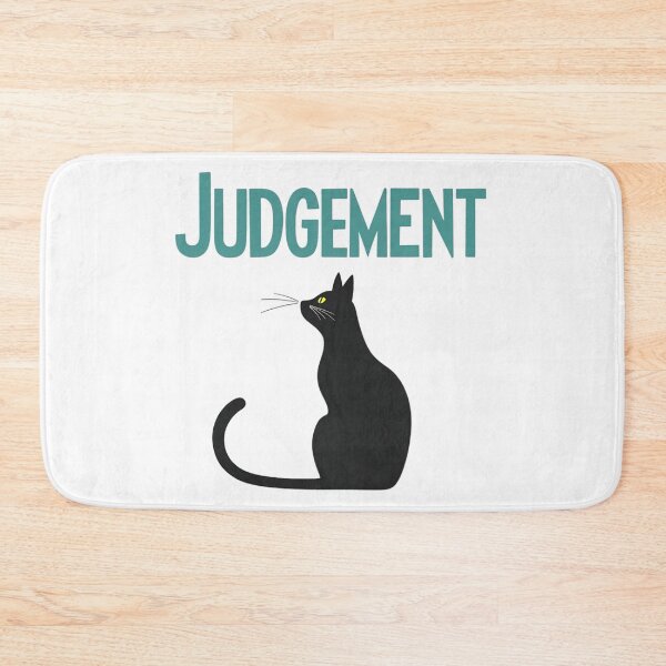 Item preview, Black cat under Judgement text – Tarot card theme and esotericism designed and sold by Prints by Mat.