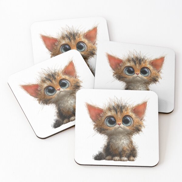 Item preview, Copy of Pleading Eyes Cute Fluffy Orange Kitten - Adorable Chibi Cat  designed and sold by illeN-Art-World.