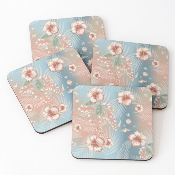 Item preview, Hibiscus and Shells: Faded Resort Sweetness designed and sold by Nekogobido.
