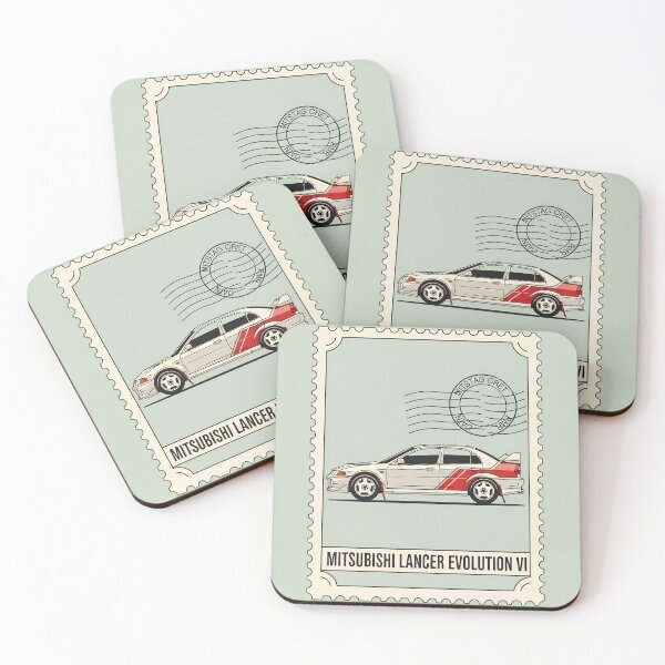 Item preview, Mitsubishi Lancer Evolution VI Rally Edition Vintage Stamp Art designed and sold by Motorline44.