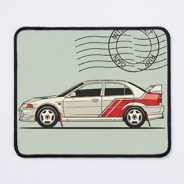 Item preview, Mitsubishi Lancer Evolution VI Rally Edition Vintage Stamp Art designed and sold by Motorline44.