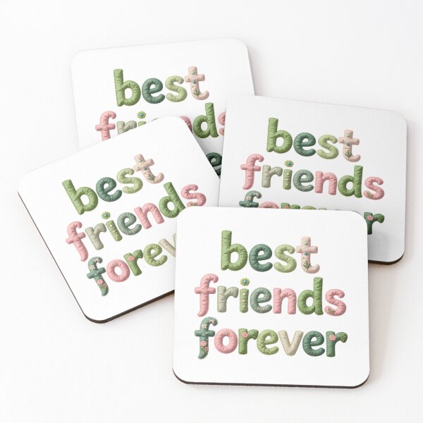 Item preview, BEST FRIENDS FOREVER - IN PINK AND GREEN designed and sold by AlexOBrienArt.