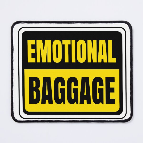 Item preview, EMOTIONAL BAGGAGE Funny Airport Meme Sticker designed and sold by Ermicioi.