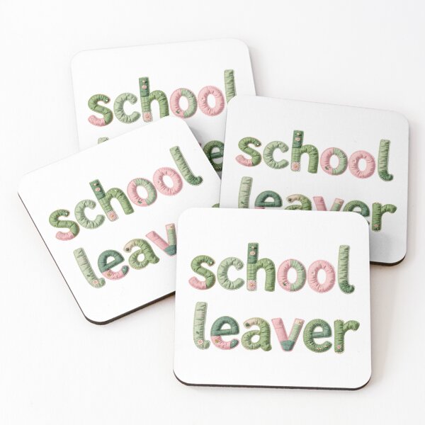 Item preview, SCHOOL LEAVER - IN GREEN & PINK FAUX LETTERING designed and sold by AlexOBrienArt.