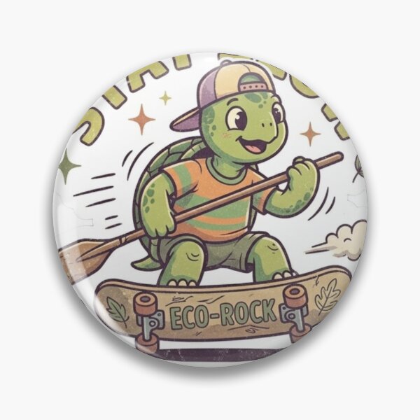 Item preview, Retro Skateboard Turtle Sticker Stay Slow Keep It Green designed and sold by JeevanStickers.