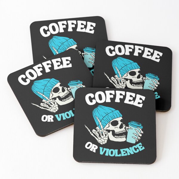 Item preview, coffee or violence simple classic design designed and sold by OldSkullDesigns.
