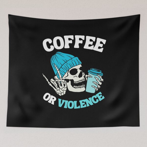Item preview, coffee or violence simple classic design designed and sold by OldSkullDesigns.