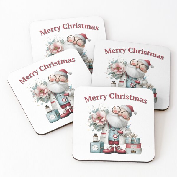 Item preview, Medical Santa Claus - Doctor Christmas Greeting with Syringe and Gifts designed and sold by illeN-Art-World.