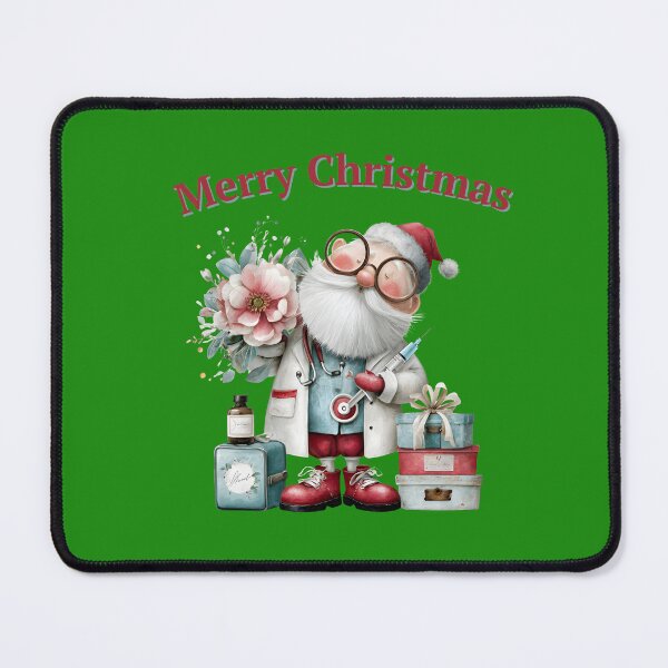 Item preview, Medical Santa Claus - Doctor Christmas Greeting with Syringe and Gifts designed and sold by illeN-Art-World.