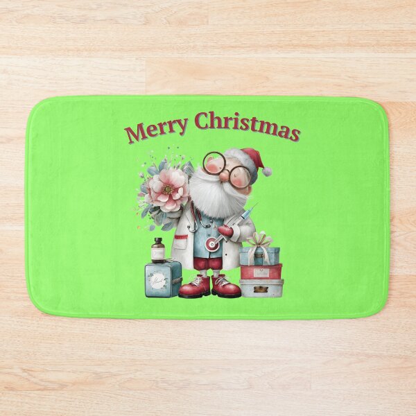 Item preview, Medical Santa Claus - Doctor Christmas Greeting with Syringe and Gifts designed and sold by illeN-Art-World.