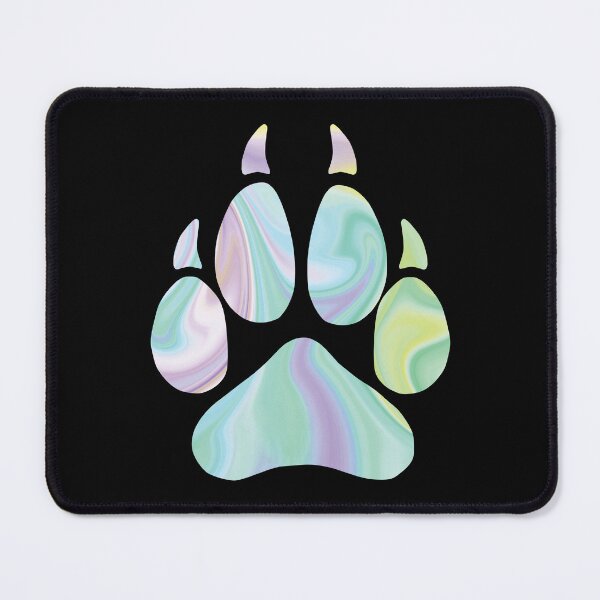 Item preview, Colorful Liquid Marble Wolf Paw Green and Yellow designed and sold by geraldineMS.
