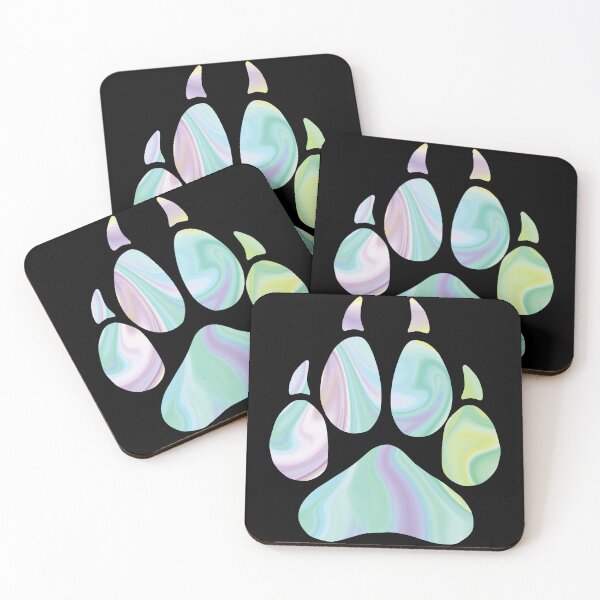 Item preview, Colorful Liquid Marble Wolf Paw Green and Yellow designed and sold by geraldineMS.