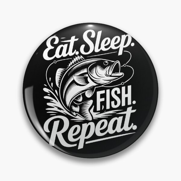 Item preview, Eat Sleep Fish Repeat Funny Bass Fishing Quote for Anglers and Fishermen designed and sold by Ladys-Gents.