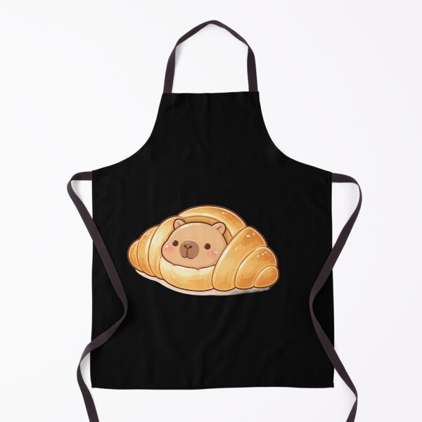 Item preview, Kawaii Capybara in a Croissant - Cute Chibi Capy Pastry Art designed and sold by Trendora90.
