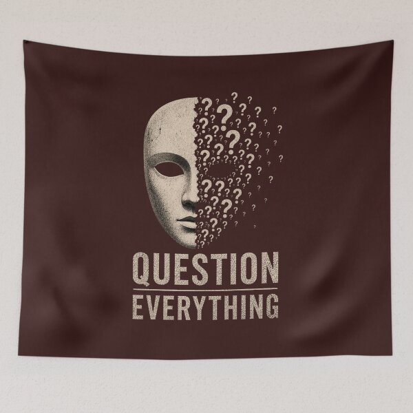 Item preview, Question Everything Mask Truth Statement Free Thinking Design designed and sold by Meandmyshop.