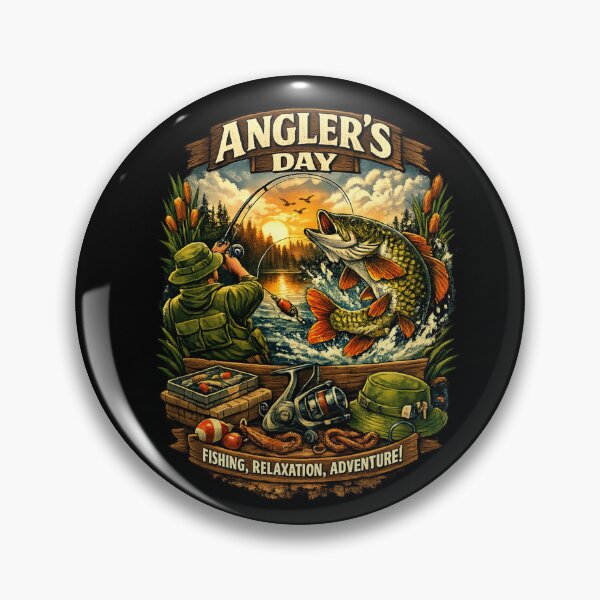 Item preview, Angler’s Day – Fishing, Relaxation & Adventure Vintage Fisherman Design designed and sold by MartBook.