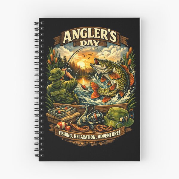 Item preview, Angler’s Day – Fishing, Relaxation & Adventure Vintage Fisherman Design designed and sold by MartBook.