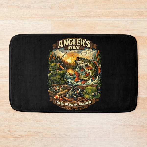 Item preview, Angler’s Day – Fishing, Relaxation & Adventure Vintage Fisherman Design designed and sold by MartBook.