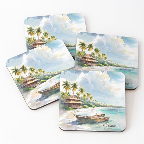 Item preview, NEXT HOLIDAY - Tropical Beach Resort Art designed and sold by Modern Nest Art.