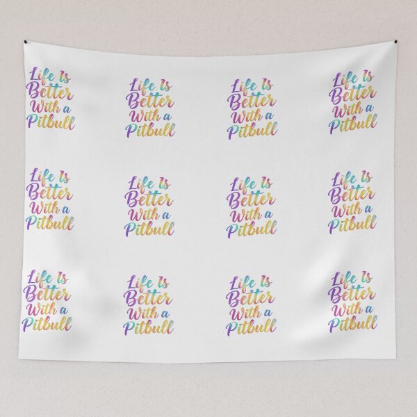 Item preview, Life is Better with a Pitbull Water Color Script designed and sold by My Pitbull Place.