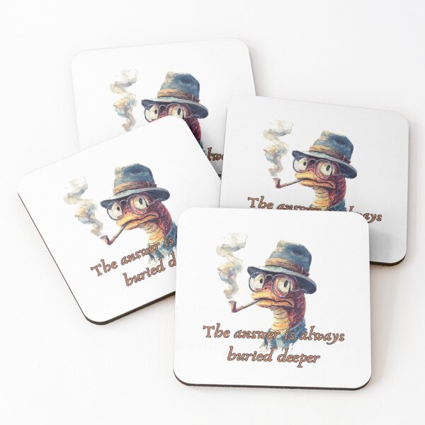 Item preview, Detective Snake with Pipe and Hat - 'The Answer is Always Buried Deeper' designed and sold by illeN-Art-World.