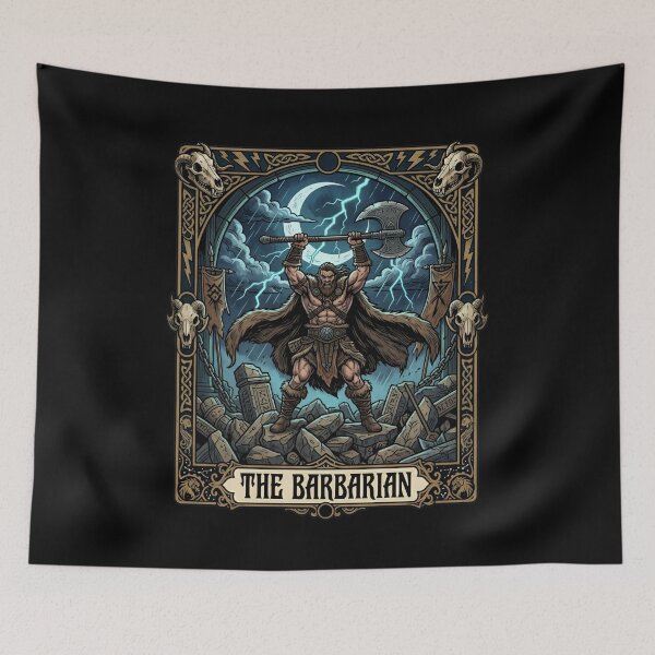 Item preview, The Barbarian Tarot Card RPG Tabletop Fantasy designed and sold by Fenay Designs.