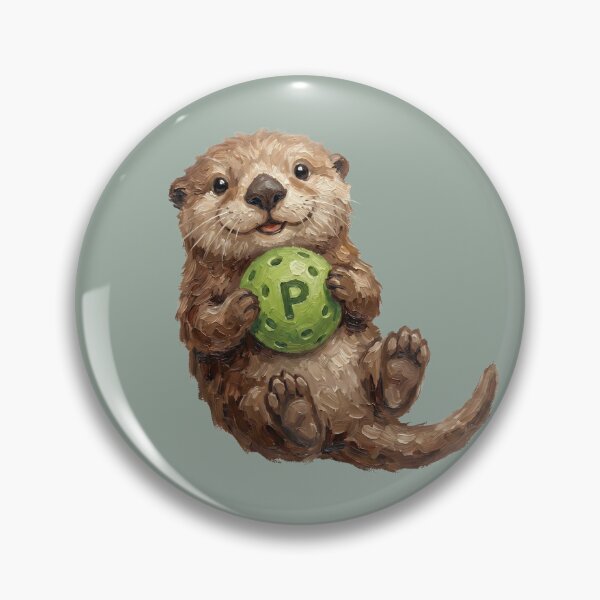 Item preview, Whimsical Sea Otter Playing Pickleball designed and sold by Englandbear.