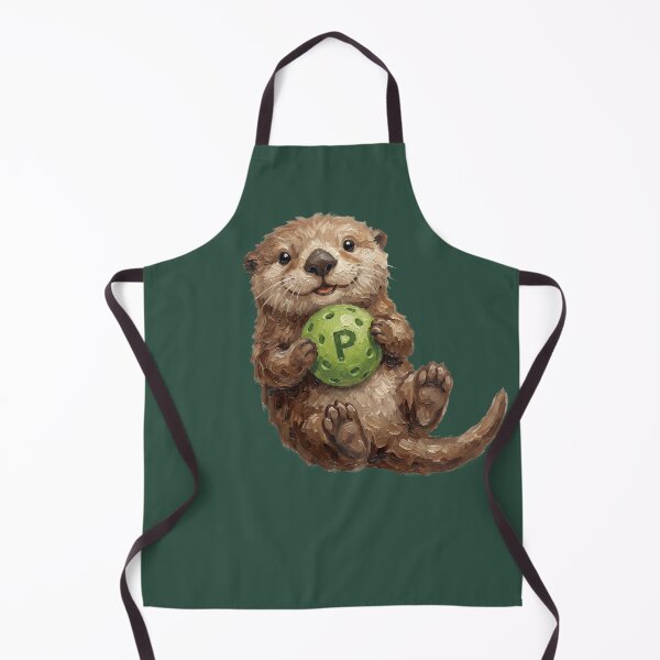 Item preview, Whimsical Sea Otter Playing Pickleball designed and sold by Englandbear.