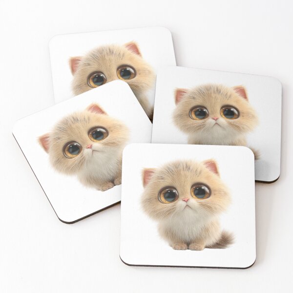 Item preview, Pleading Eyes Cute Fluffy Orange Kitten - Adorable Chibi Cat designed and sold by illeN-Art-World.