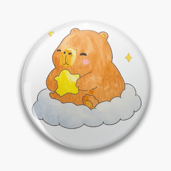 Item preview, watercolor capybara on a cloud with a star designed and sold by Artful Things.