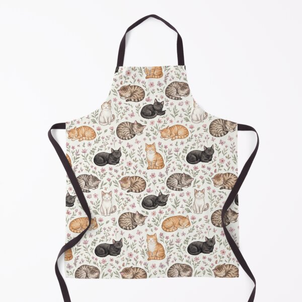 Item preview, Watercolor Cat Floral Seamless Pattern designed and sold by Inkworksbyshery.