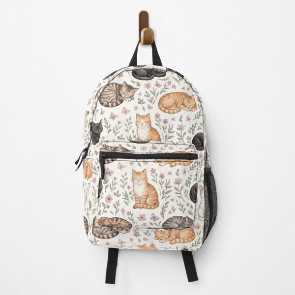 Item preview, Watercolor Cat Floral Seamless Pattern designed and sold by Inkworksbyshery.
