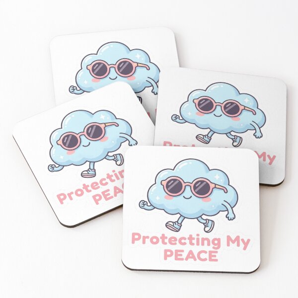 Item preview, Protecting My Peace - Cute Happy Cloud with Sunglasses Art designed and sold by JeevanStickers.