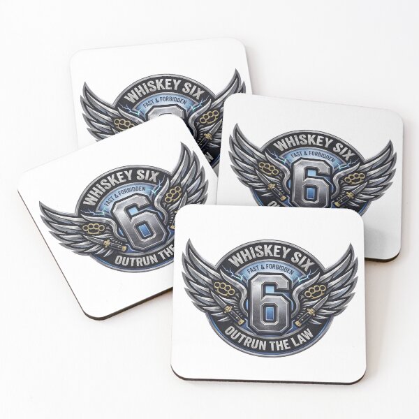 Item preview, Whiskey Six Outrun The Law - Badass Winged Outlaw Spirits Art designed and sold by SasquatchTrail.