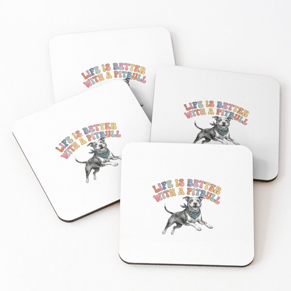 Item preview, Life is Better with a Pitbull Watercolor Illustration designed and sold by My Pitbull Place.