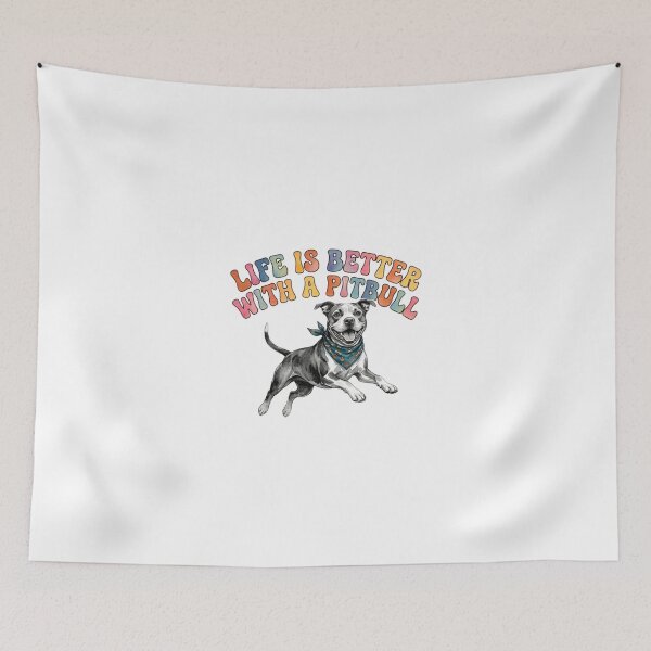 Item preview, Life is Better with a Pitbull Watercolor Illustration designed and sold by My Pitbull Place.