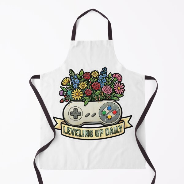 Item preview, Leveling Up Daily - Retro Gaming Controller with Wildflowers designed and sold by JeevanStickers.