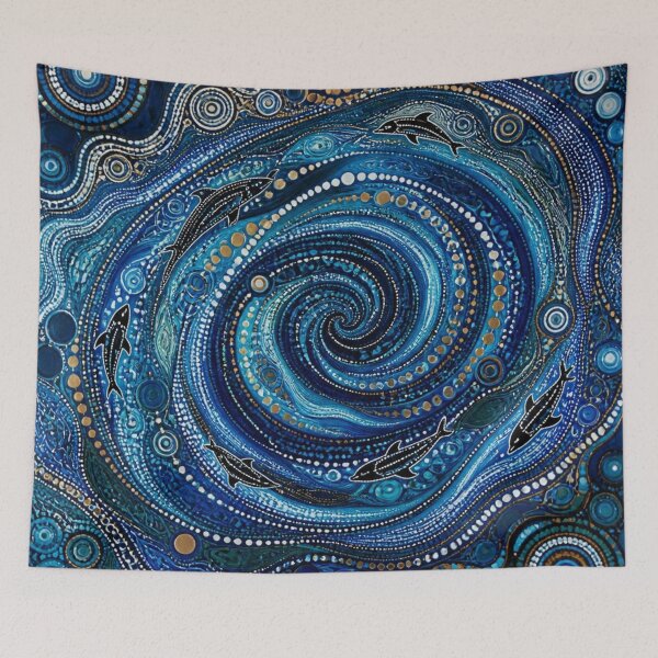 Item preview, Aboriginal Inspired Dot Art - Ocean Whirlpool designed and sold by GrinGalore.