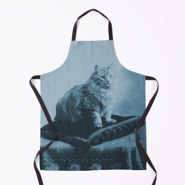 Item preview, Vintage animals - Cat sitting on a cushion - blue designed and sold by Inspirationmotivation.