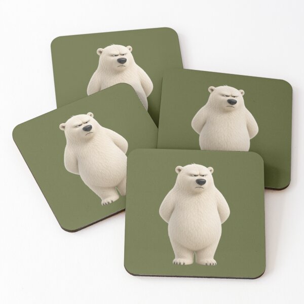 Item preview, Grumpy Polar Bear Cute 3D Cartoon Animal designed and sold by MimiSabu.