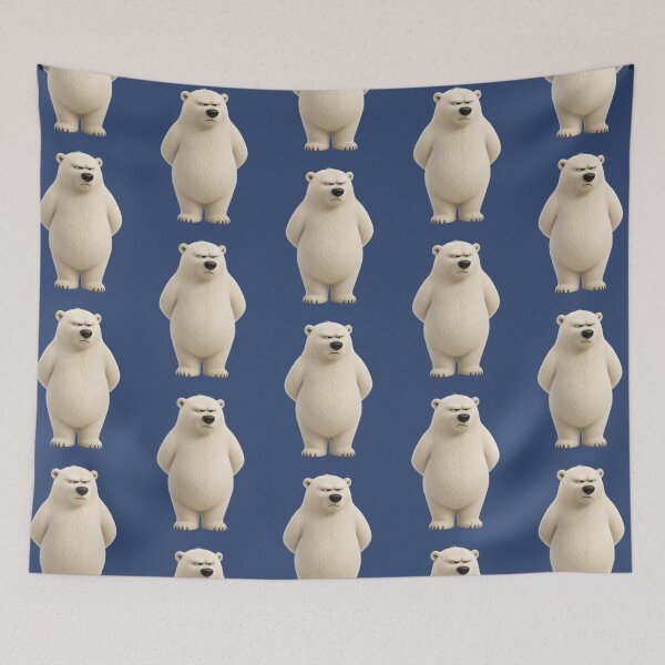 Item preview, Grumpy Polar Bear Cute 3D Cartoon Animal designed and sold by MimiSabu.